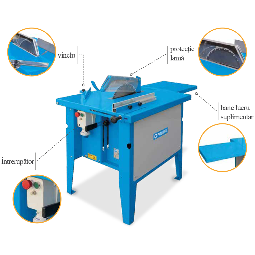 FIERASTRAU CIRCULAR PENTRU LEMN EUROSELENIA POLIERI M350 220V HP 3 KW 2,2 DISC 350