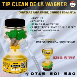 Solutie curatare duza airless Wagner TipClean recipient 200 ml clepsidra