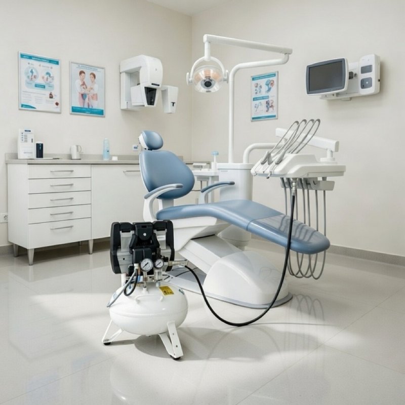 Compresor medical silentios TEHNIK-AIR 24/XS88 | pentru un scaun dentar, 140 l/min, butelie 24 l, 9 bar
