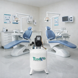 Compresor medical silentios TEHNIK-AIR 50/XS258 | pentru 2-3 scaune dentare, 230 l/min, butelie 50 l, 9 bar