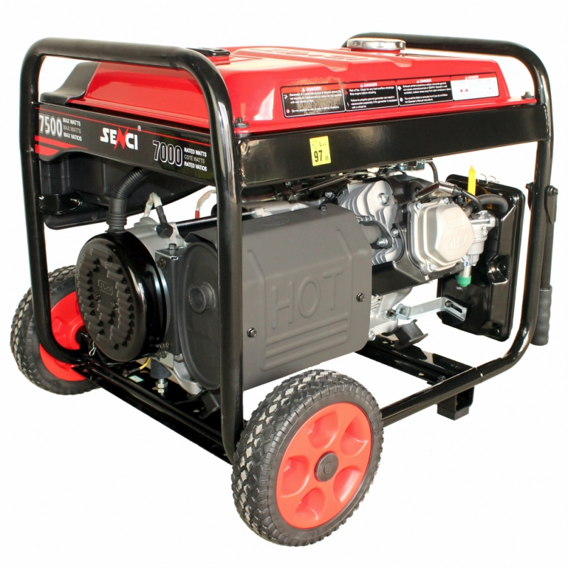 Power generator SENCI SC9000E-LITE maximum power 7.5 KW 230V electric start and wheels