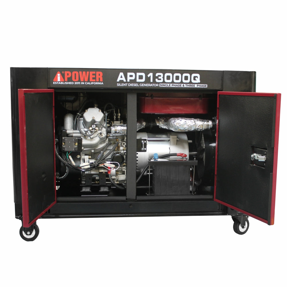 Generator de curent insonorizat AiPower APD13000Q putere maxima 11,0kW 230/400V Diesel ATS inclus