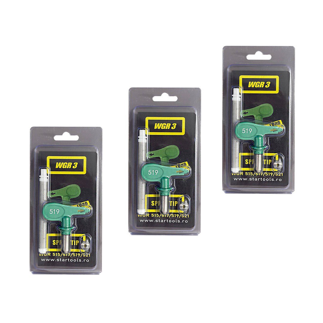 Set 3 duze airless, HEA ProTip 519, 0.019, inch, 50, 0554519