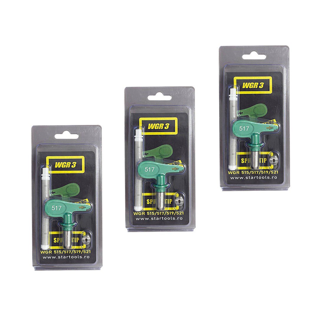 Set 3 duze airless, Hea Protip 517, 0.017, Inch, 50°, 0554517