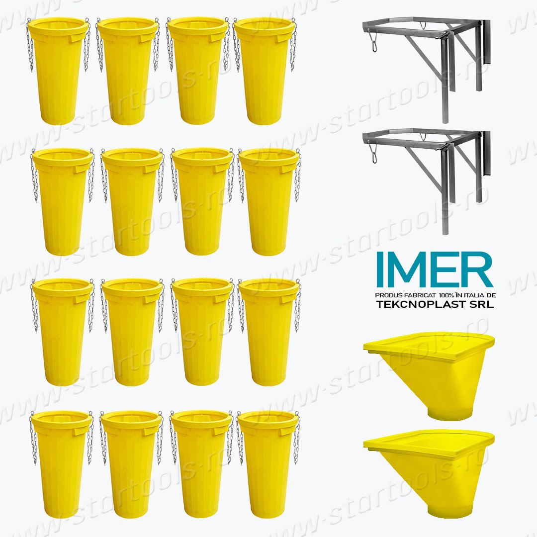 Set tubulatura Evacuare Imer 16 Tuburi Deseuri 2 Suporti Cuva 2 Cuve Incarcare