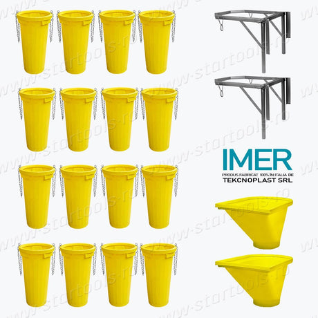 Set tubulatura Evacuare Imer 16 Tuburi Deseuri 2 Suporti Cuva 2 Cuve Incarcare