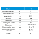 FIERASTRAU CIRCULAR PENTRU LEMN EUROSELENIA POLIERI M350 220V HP 3 KW 2,2 DISC 350