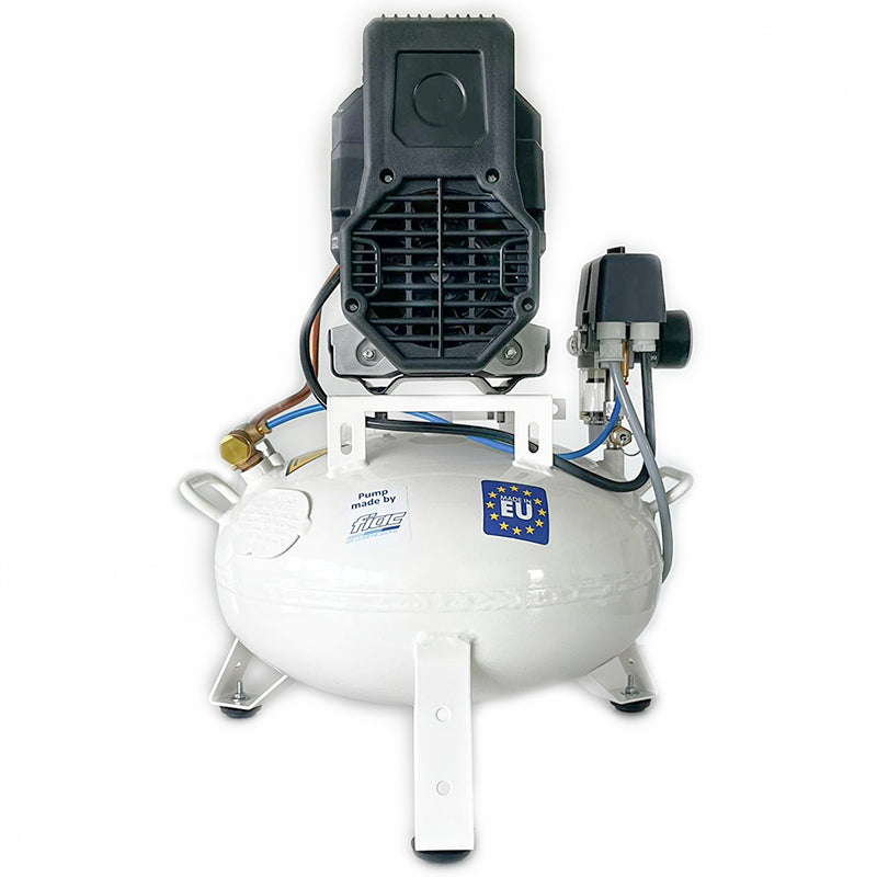 Compresor medical silentios TEHNIK-AIR 24/XS88 | pentru un scaun dentar, 140 l/min, butelie 24 l, 9 bar