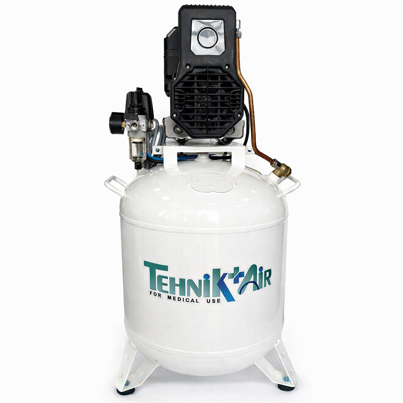 Compresor medical silentios TEHNIK-AIR 50/XS258 | pentru 2-3 scaune dentare, 230 l/min, butelie 50 l, 9 bar