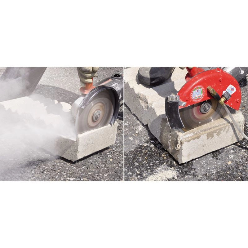 The MONTOLIT Aquaflex water dust removal system includes a Ø 180 EM18 diamond disc