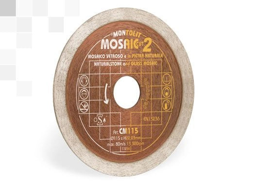 Disc Montolit CM100 glass mosaic/natural stone/soft ceramic Cermont SilverLine Ø100mm M22.2