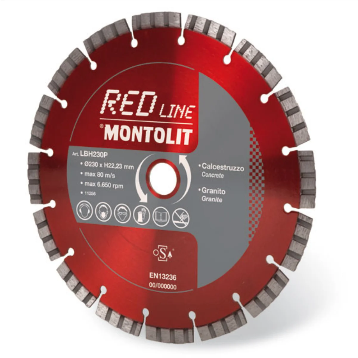 Disc diamantat Montolit LBH 350 mm – taiere uscata – pentru beton, granit, piatra dura