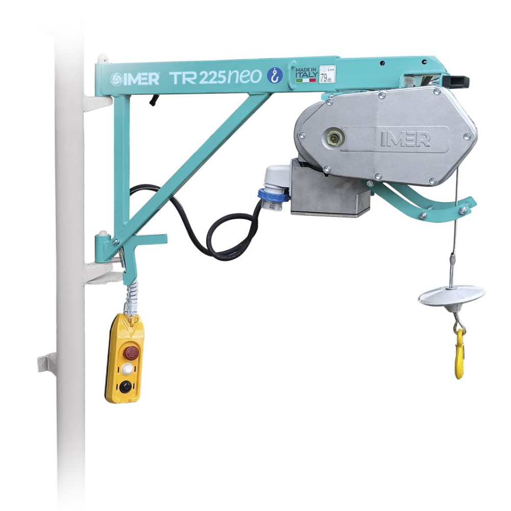 Electric Hoist IMER TR 225 NEO maximum load 200 kg maximum height 30 m motor 230V 0.75 kW