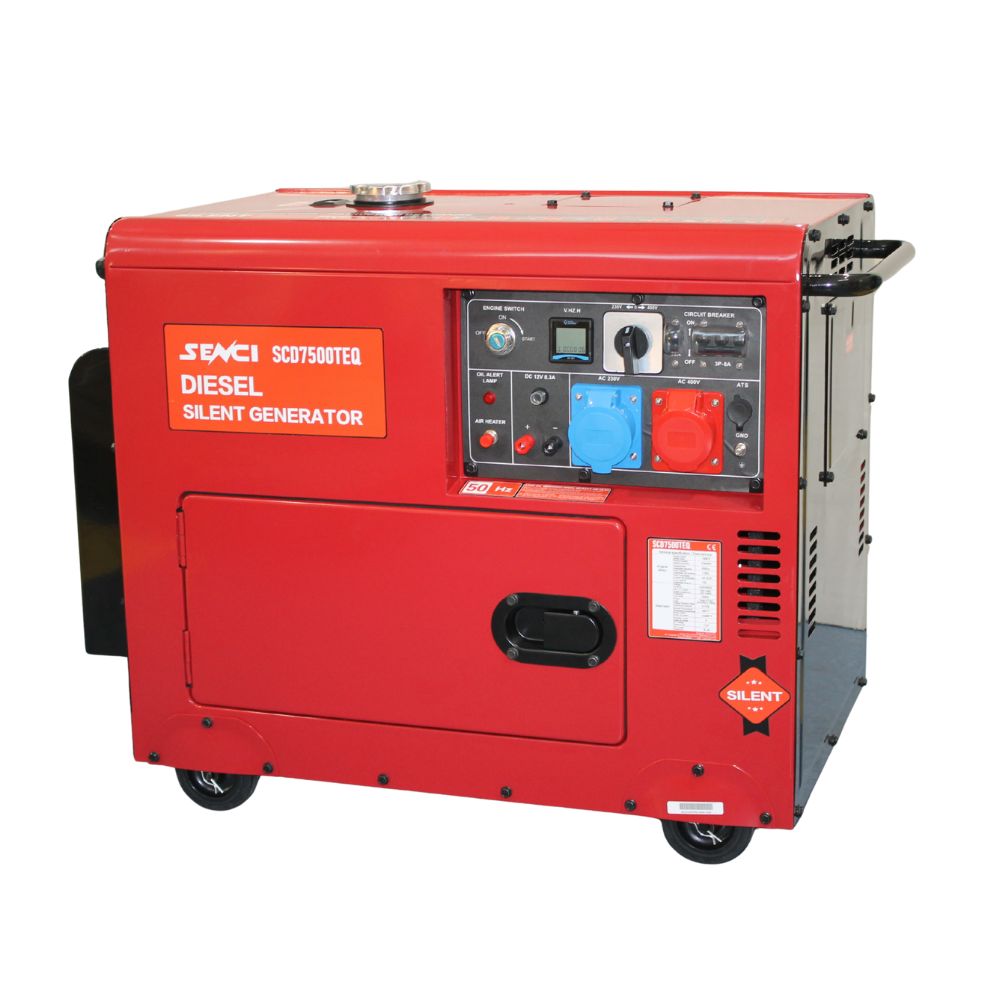 Generator SCD7500 TEQ, Putere max. 5.5 kW / 6.9 kVA, 400/230V, AVR, motor Diesel