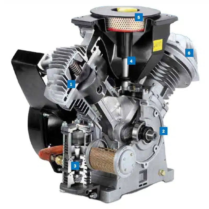 Compresor de aer 30Bar, Industrial cu piston (doar compresorul) – 400V, 11 kW, 558 L/min, 30 bari – fara Rezervor – ABAC-ATH-15-PP-30-400/3/50YD-CE