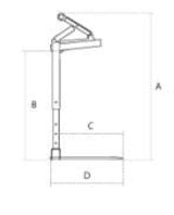 Furca macara inaltime variabila UNIMEC 1150mm , reglare automata 2000kg