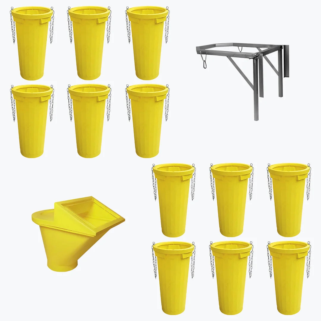 Set Tubulatura evacuare IMER ITALIA 12 buc tuburi 1 suport metalic cuva si 1 cuva incarcare cu separator