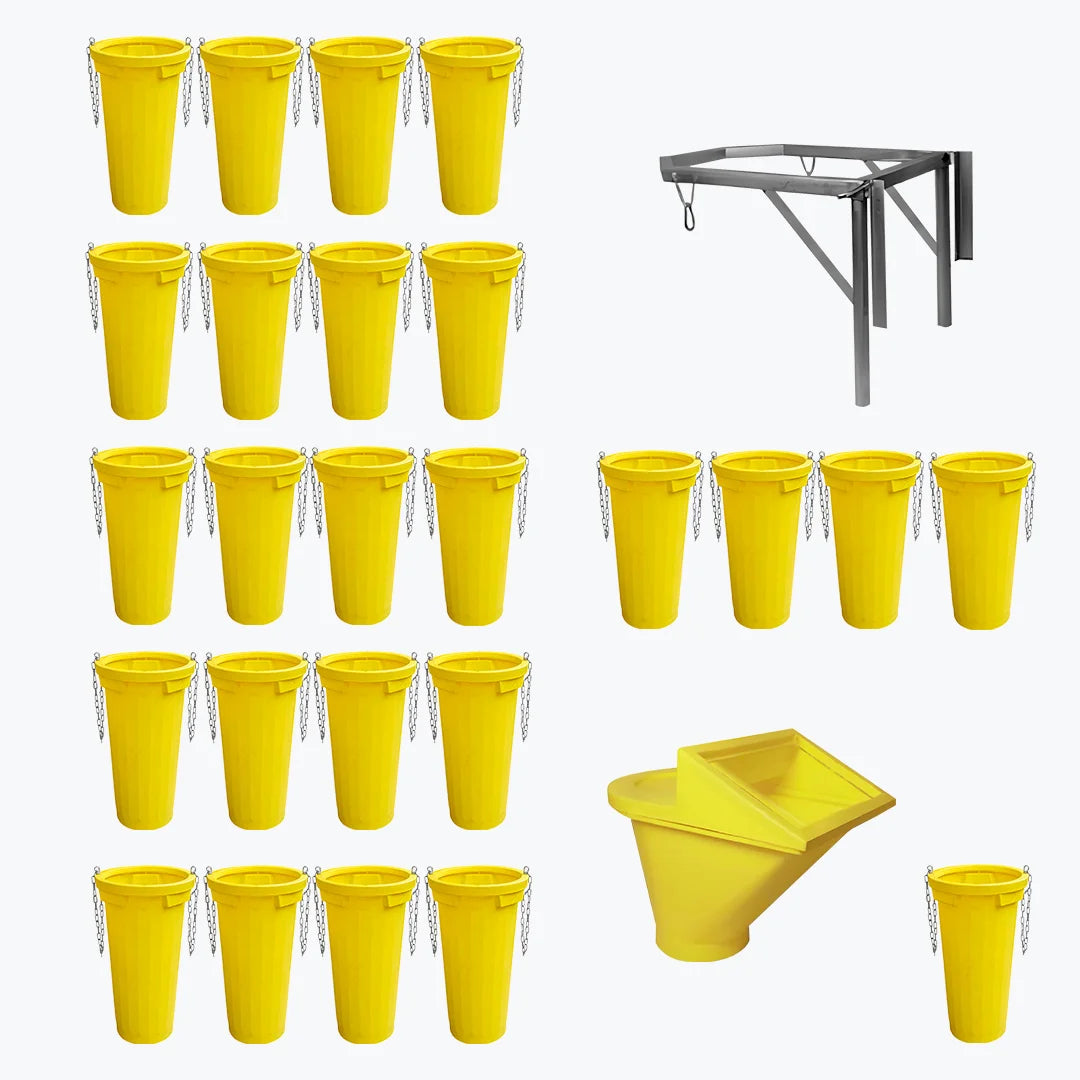 Set Tubulatura evacuare IMER ITALIA 25 buc tuburi 1 suport metalic cuva si 1 cuva incarcare cu separator