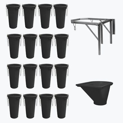 Set Tubulatura evacuare deseuri neagra 16 buc. evacuare 1 suport cuva 1 cuva incarcare