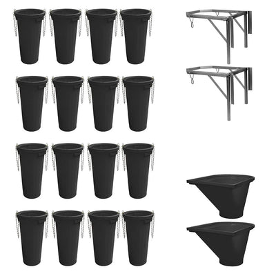 Set Tubulatura evacuare deseuri neagra 16 buc. evacuare 2 suporti cuva 2 cuve incarcare