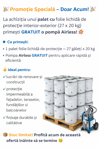 Folie lichida Octapeel , de protectie pentru interior-exterior, la palet 27 x 20 kg, pompa airless gratuita !