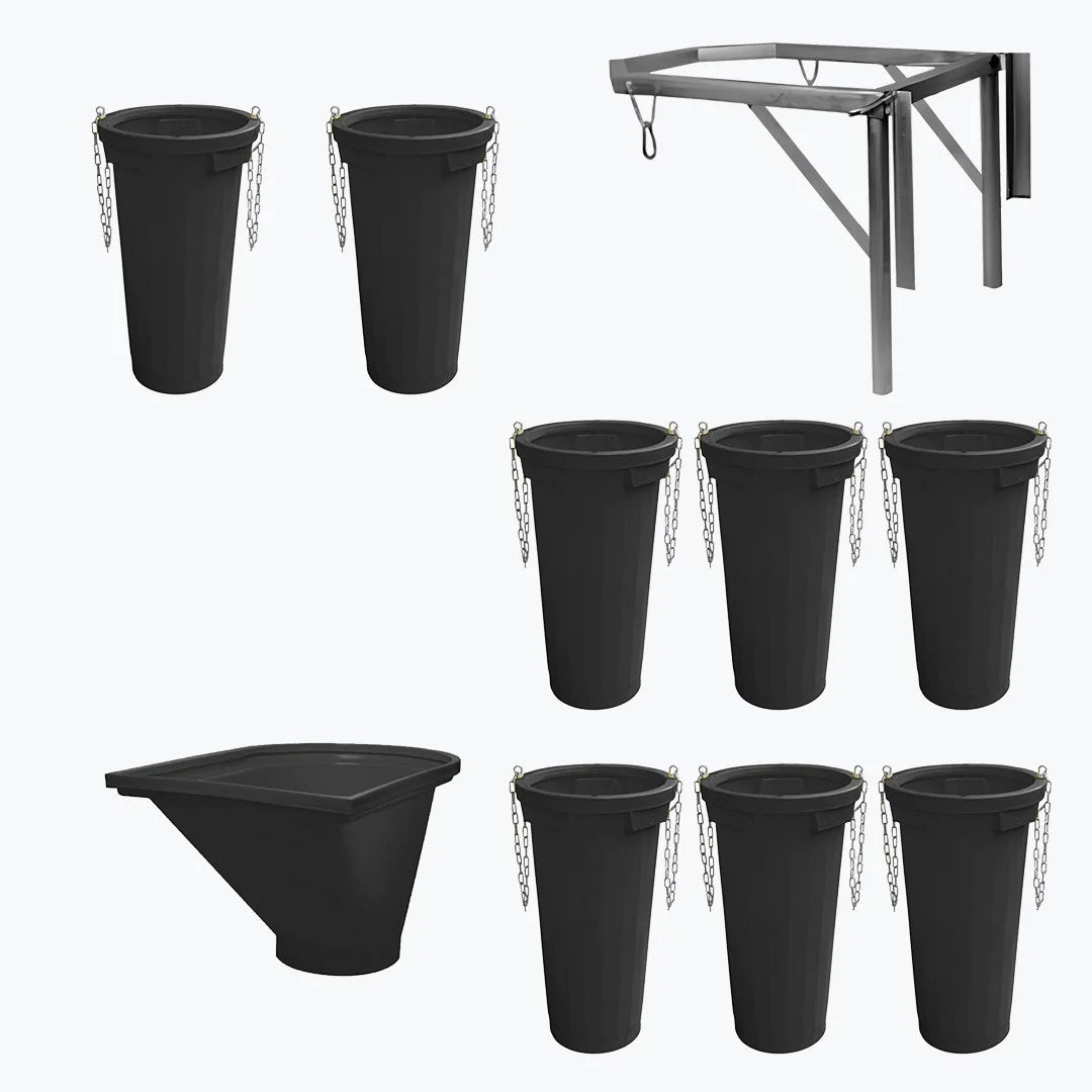 Tubulatura evacuare deseuri neagra 8 buc. tuburi evacuare 1 suport cuva 1 cuva incarcare Imer