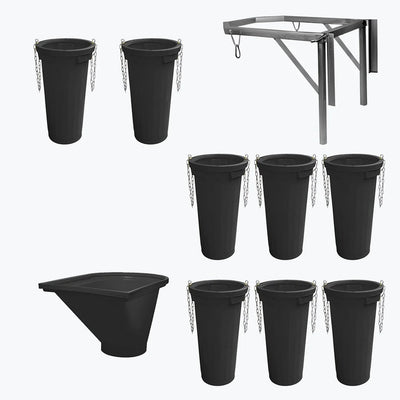 Tubulatura evacuare deseuri neagra 8 buc. tuburi evacuare 1 suport cuva 1 cuva incarcare Imer