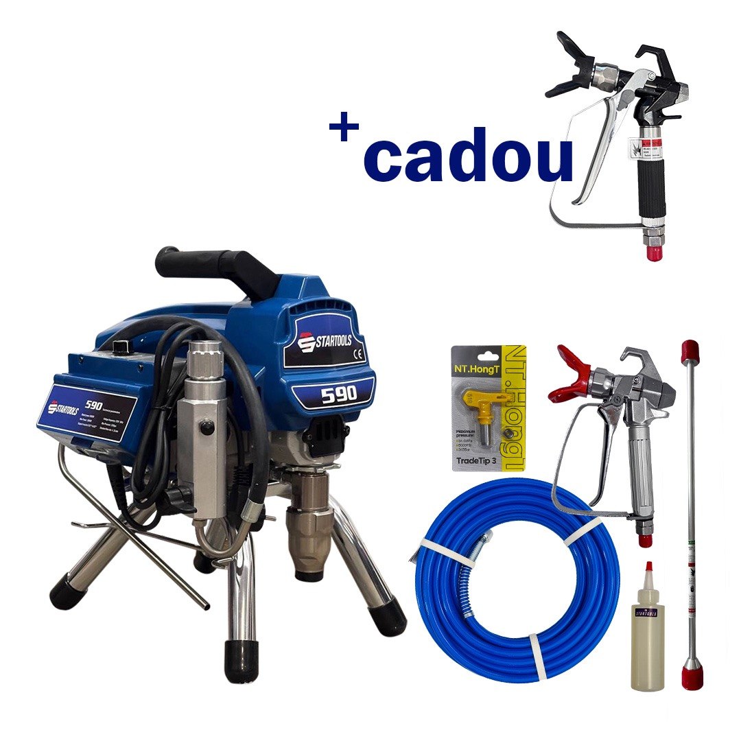 Pompa airless Startools 590 , debit 4,2 l/min , motor 3500W + cadou un pistol