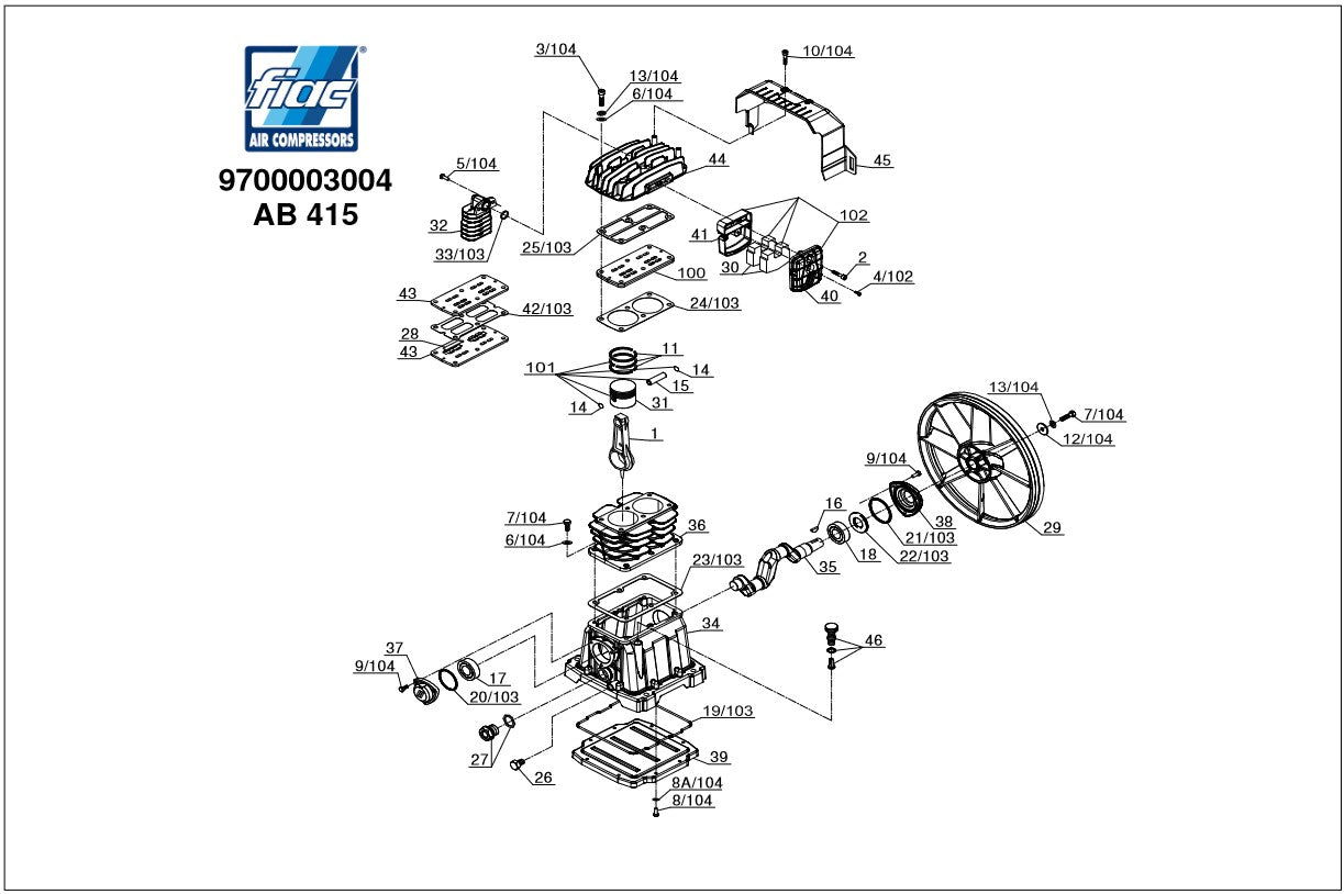 Grup Pompare Fiac Tip Ab415/515 pentru Compresor