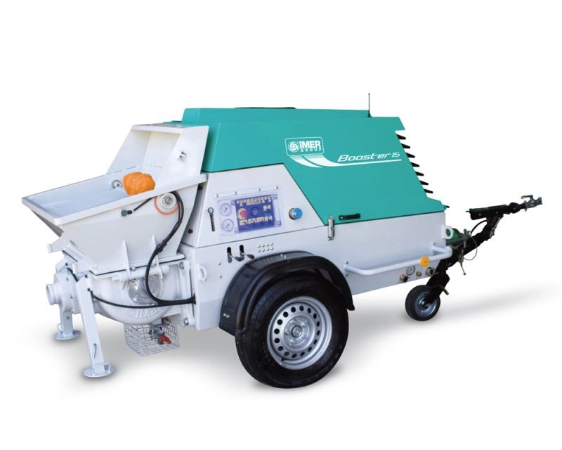 Pompa de beton Imer BOOSTER 15 R Yanmar Stage V 28.4 cp debit 2-15 mc/h – remorcabila (doar pompa)