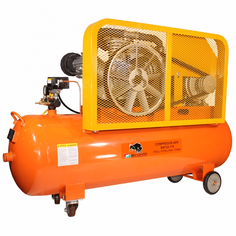 BISONTE SW102-170 piston air compressor with oil 400V 10 hp flow rate 1179 l/min pressure 8 bar