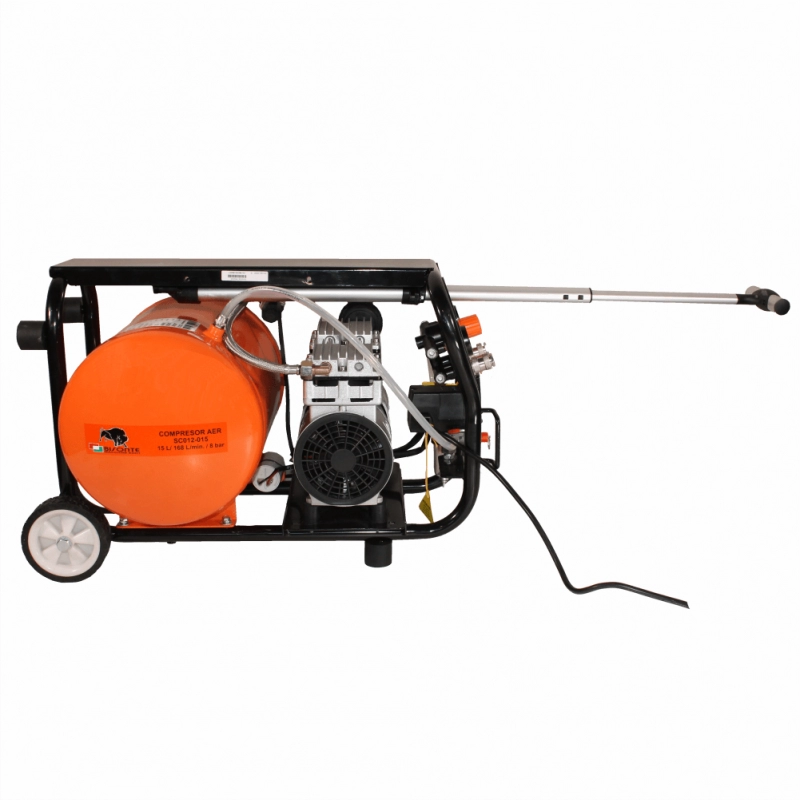 Piston air compressor BISONTE SC012-015 without oil 230V 1.2 hp flow rate 168 l/min pressure 8 bar