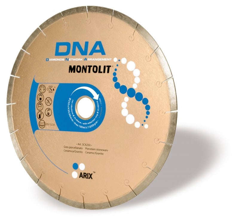 Disc Montolit SCXS-T250 pentru gresie portelenata/ceramica „Pro”/granit Ø 250 mm M25.4