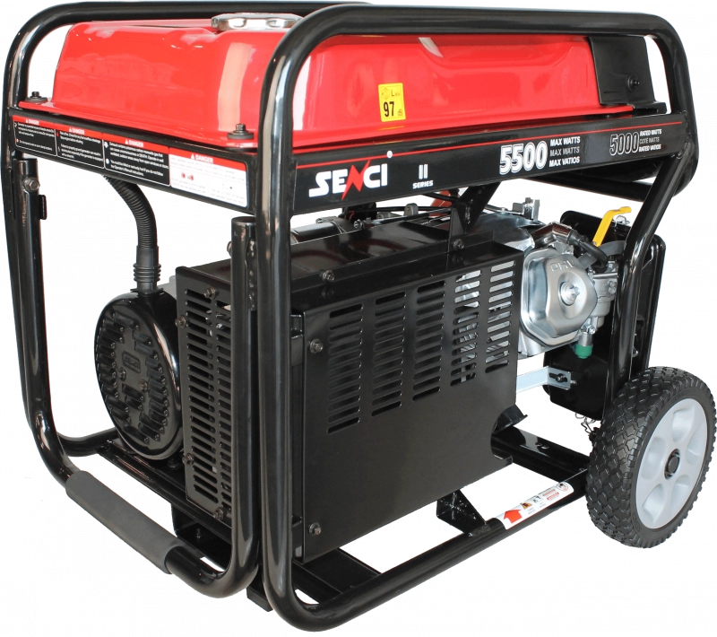 Current generator SENCI SC6000E TOP maximum power 5.5 kW 230V electric start and wheels