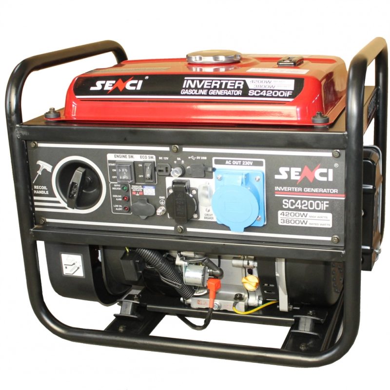 Generator inverter SENCI SC4200iF putere maxima 4.2 kW 230V pornire electrica