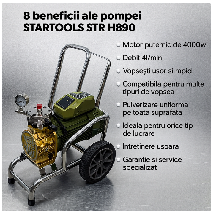 STR H890- Pompa airless cu membrana debit 4L/min motor 4000W