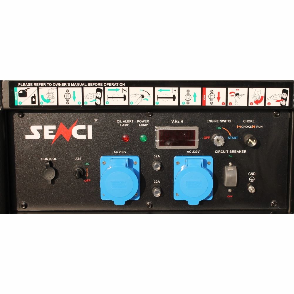 Current generator SENCI SC13000-EVO-ATS maximum power 11 kW 230V electric start ATS included