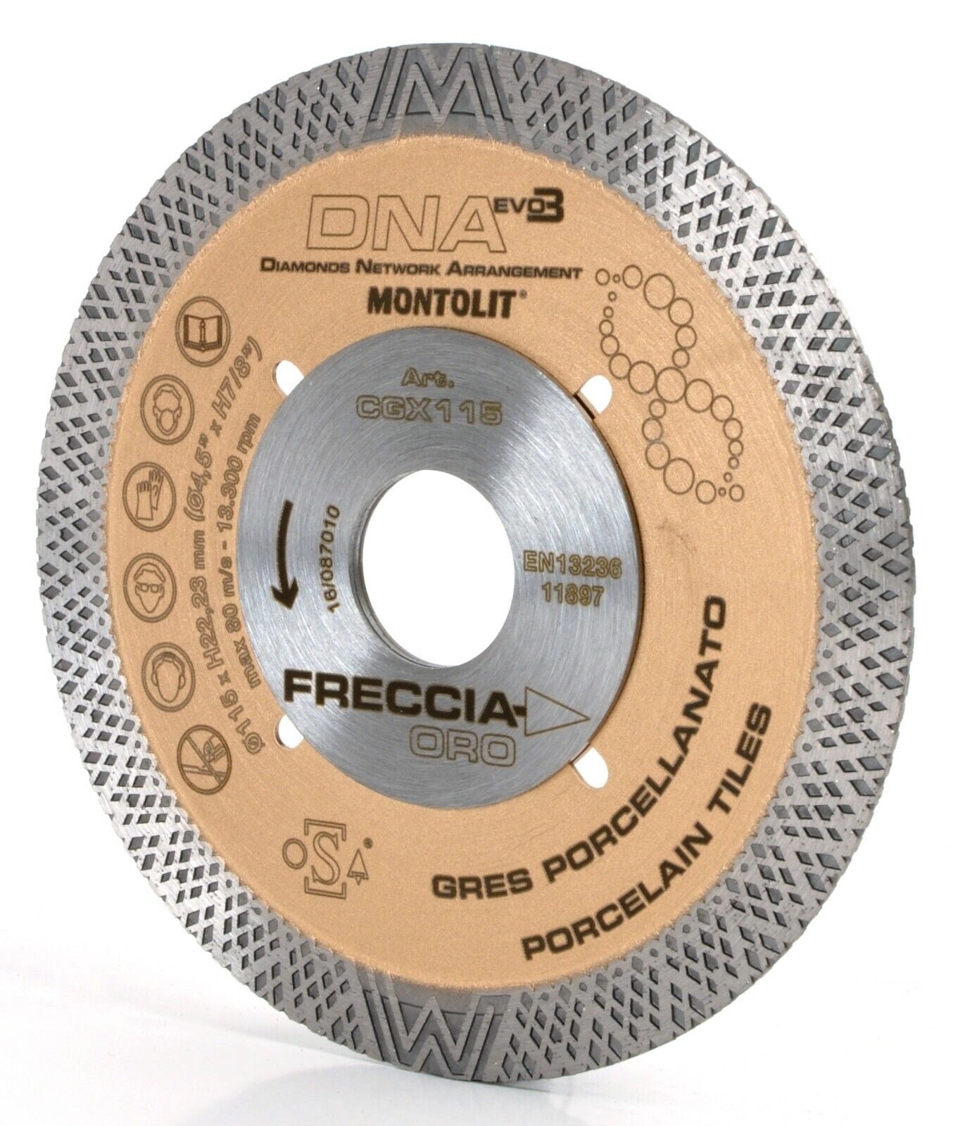 Disc Montolit CGX115 for porcelain tiles/hard ceramics Ø115 mm M22.2