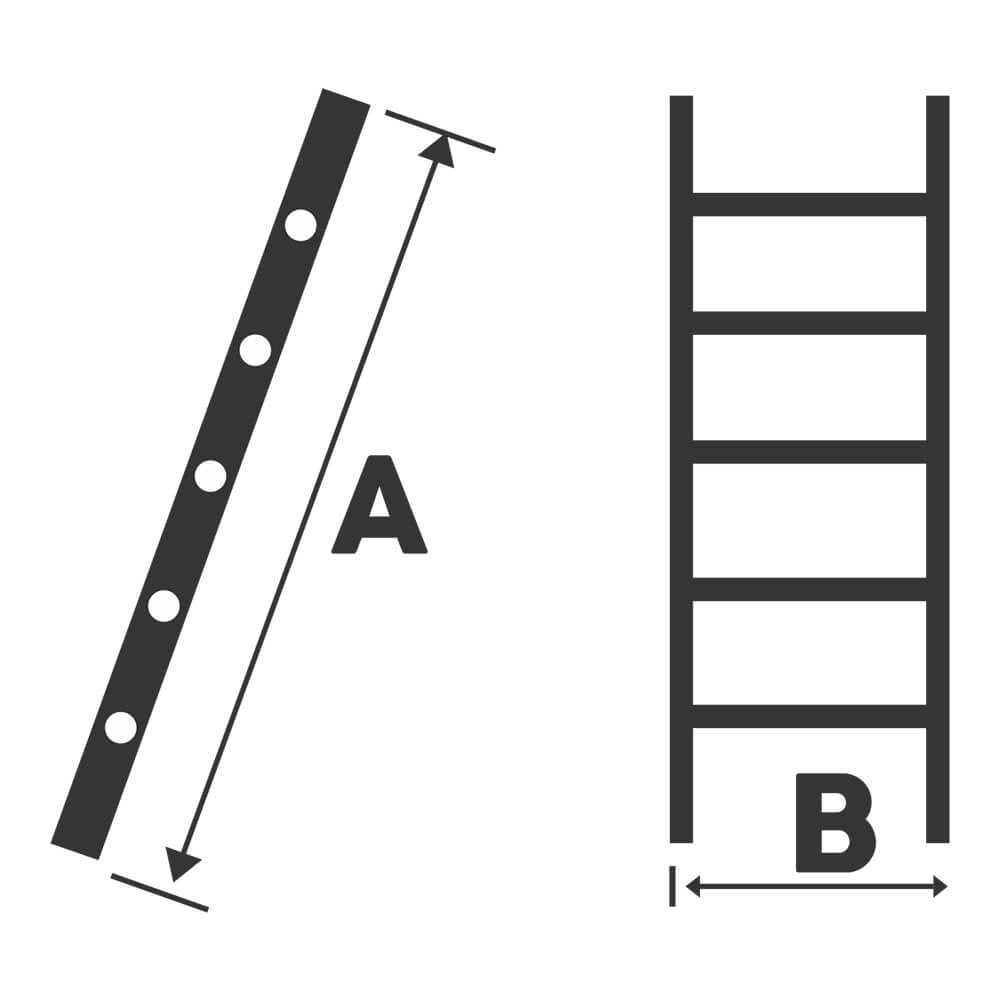 Simple aluminum ladder BISONTE STR109 9 steps, maximum height 2.53 m