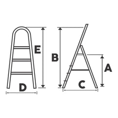 Scara otel BISONTE STR0206 6 trepte, inaltime maxima 145 cm pentru interior