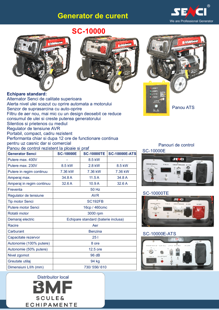 SC10000 generator de curent Senci Distribuitor 1