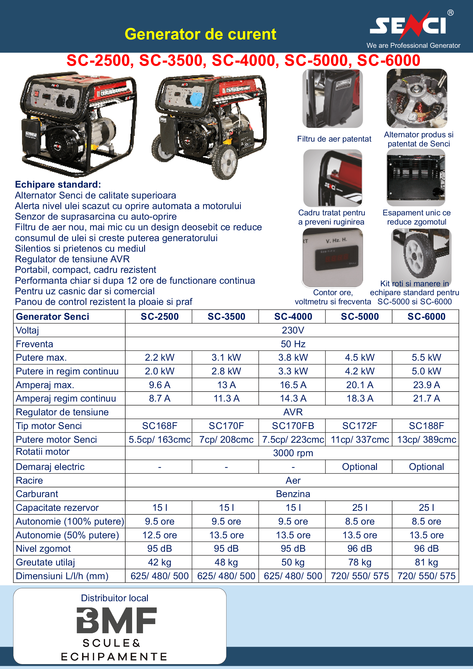 SC2500 6000 generator de curent Senci Distribuitor 1