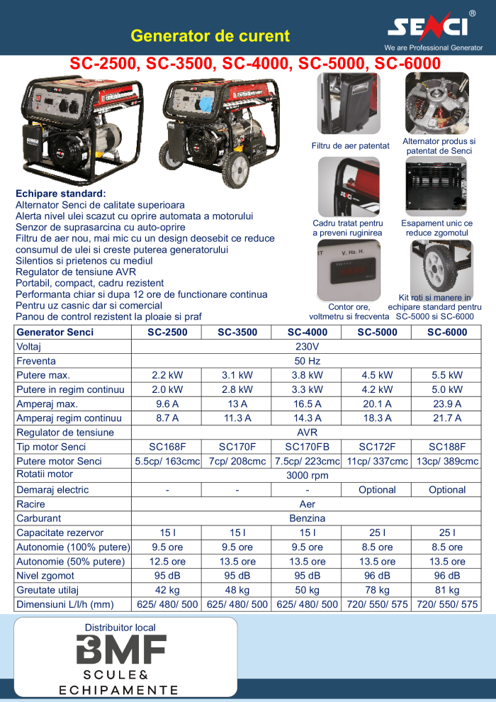 SC2500 6000 generator de curent Senci Distribuitor 7