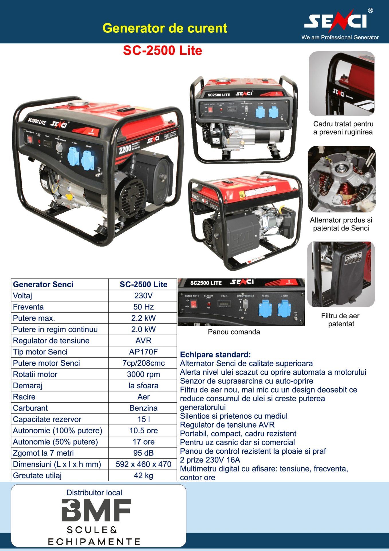 SC2500 Lite generator de curent Senci Distribuitor
