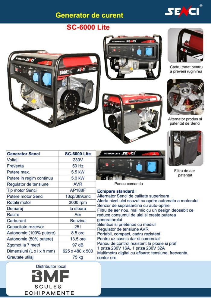 SC6000 Lite generator de curent Senci Distribuitor