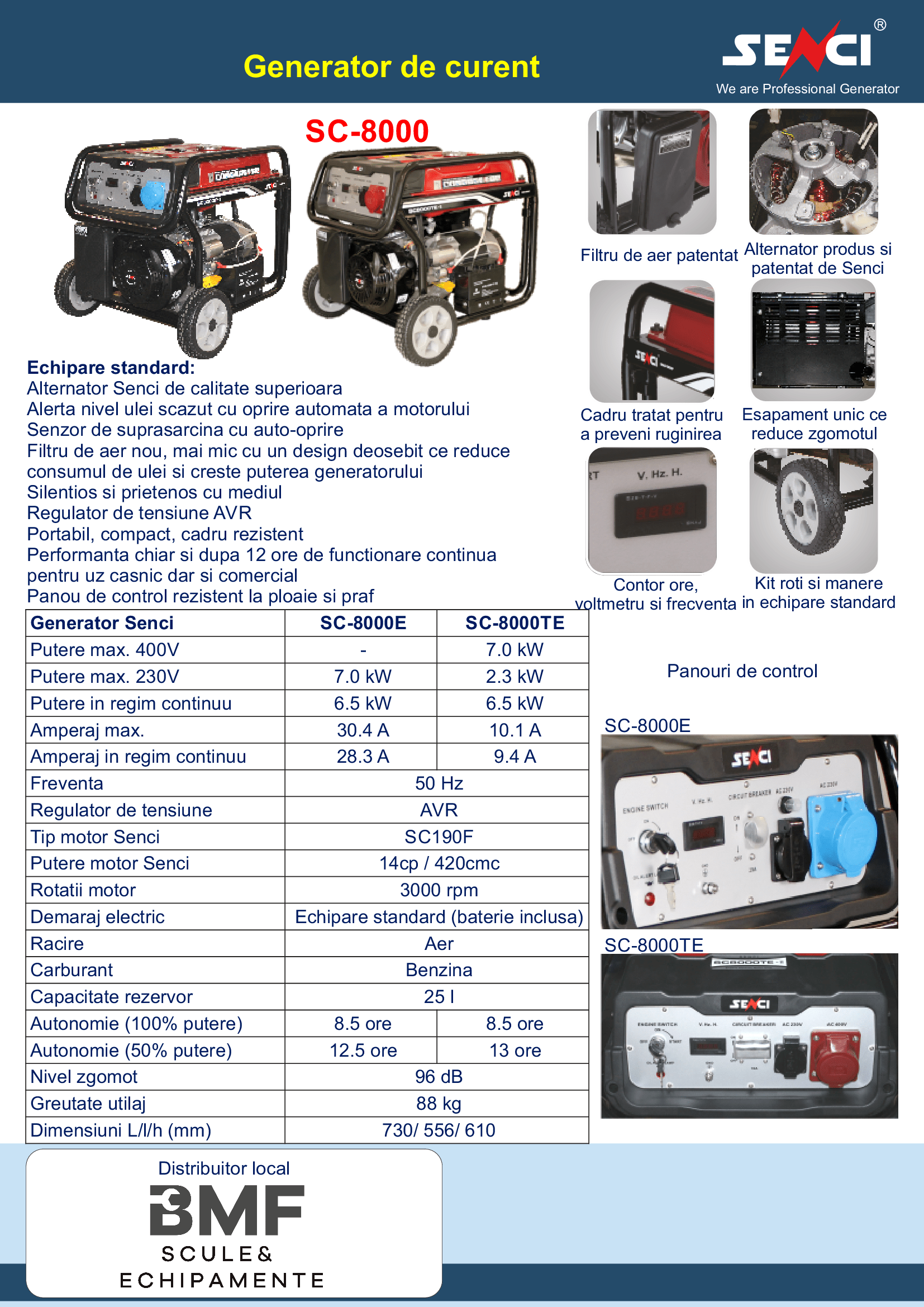 SC8000 generator de curent Senci Distribuitor